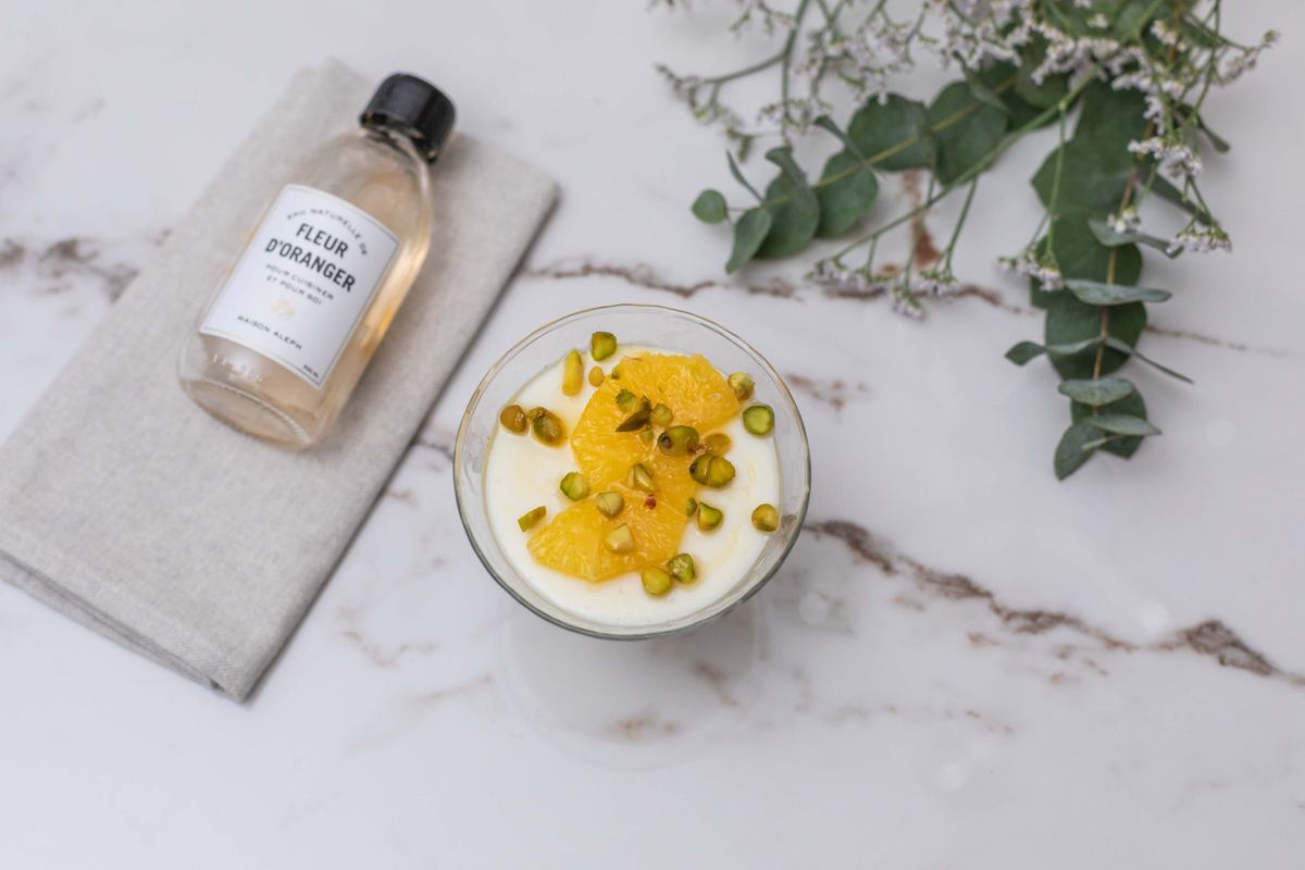 Crème blanche à l’orange et aux pistaches